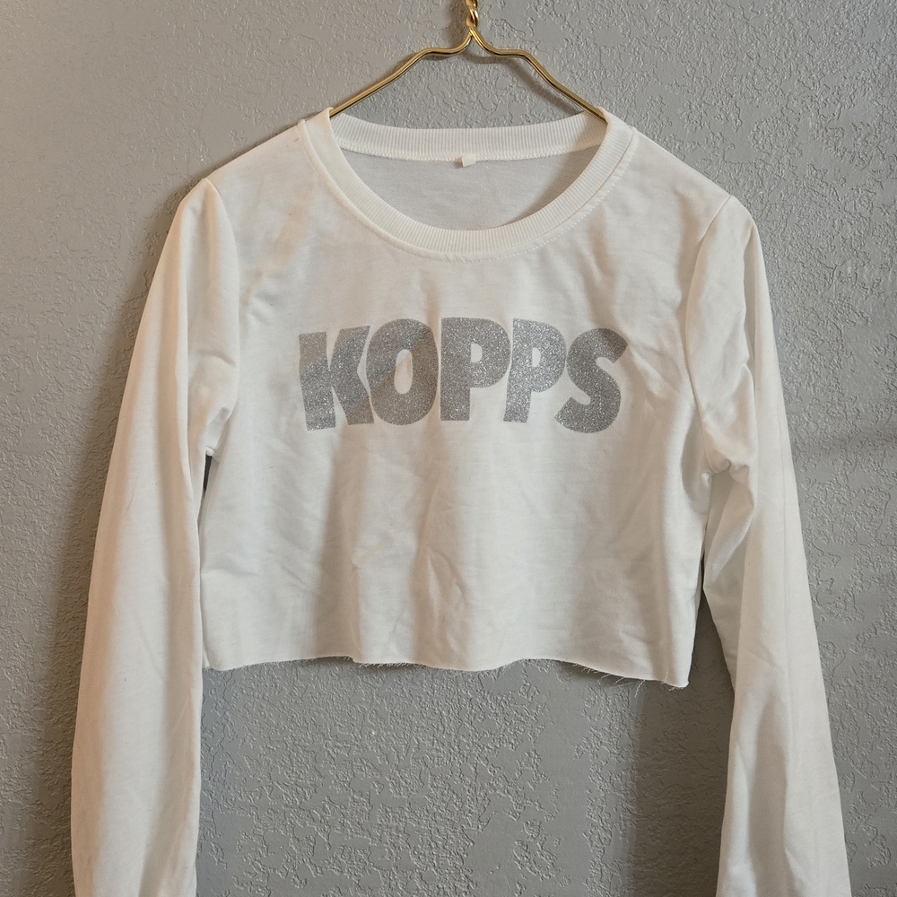 Kopps White Long Sleeve Crop Top